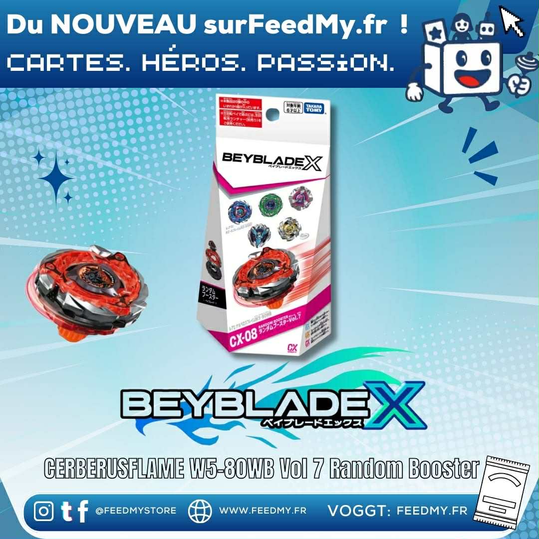 Takara Tomy Beyblade X CX-08 CerberusFlame W5-80WB Vol 7 Random Booster