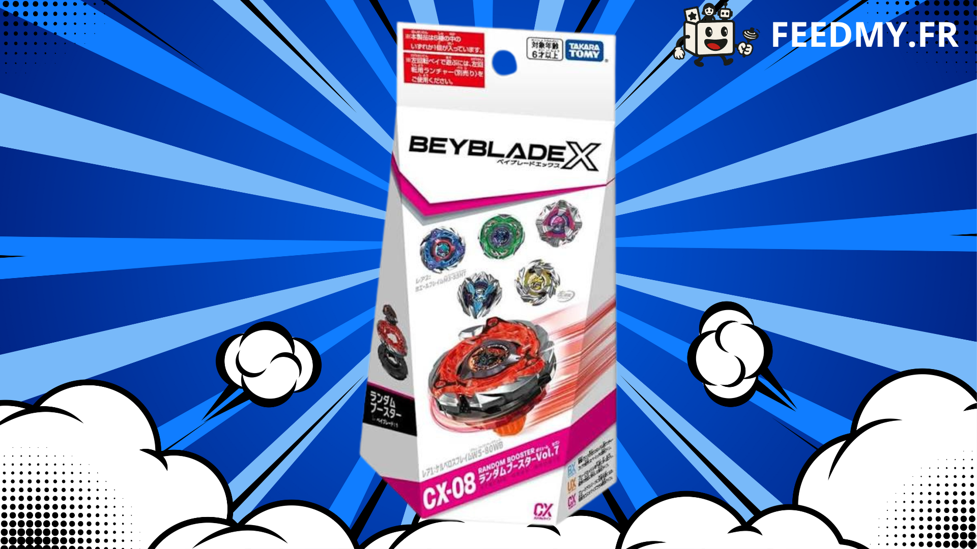 Takara Tomy Beyblade X CX-08 CerberusFlame W5-80WB Vol 7 Random Booster