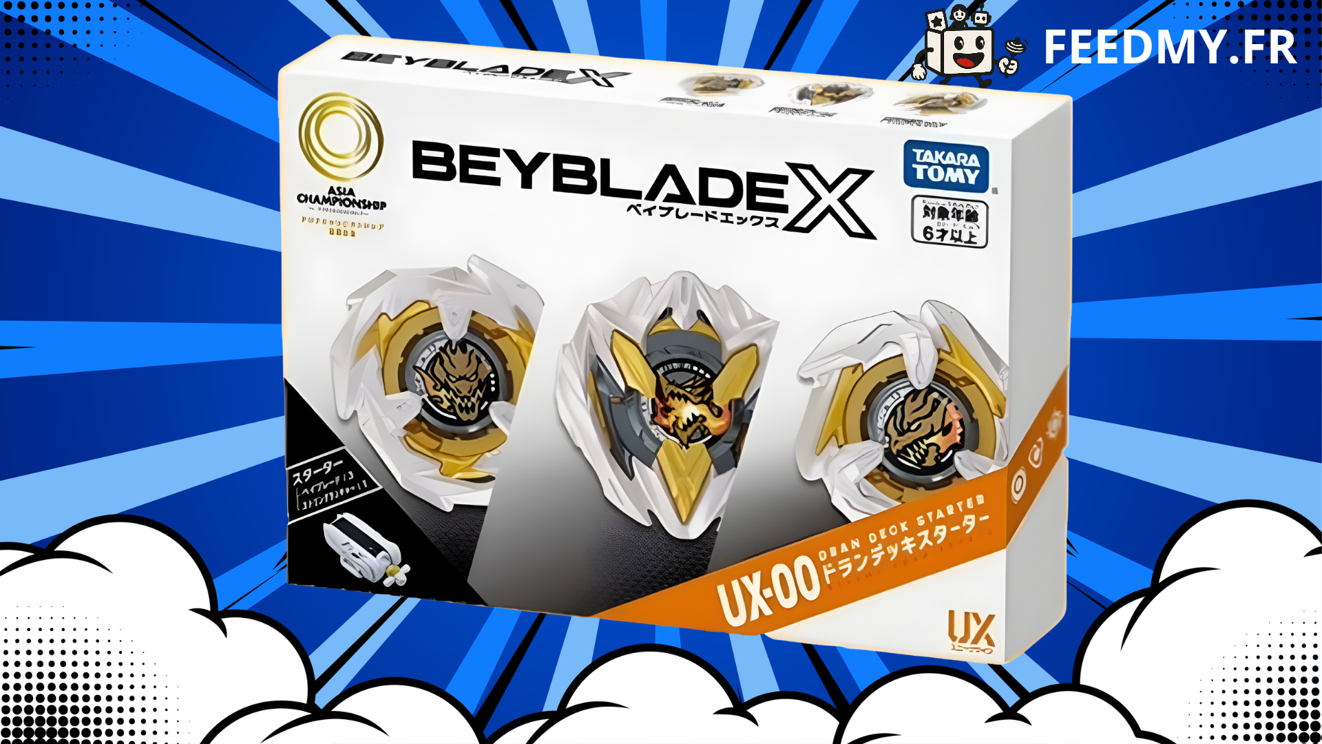 Takara Tomy Beyblade X – Dran Deck Starter UX-00 (édition limitée Asia Championship 2024)