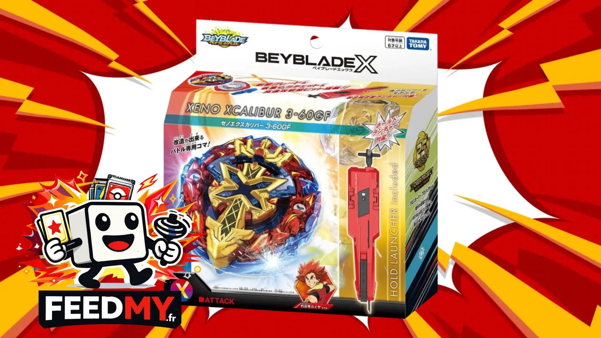 Takara Tomy Beyblade X BX - 00 Starter Xeno Excalibur 3 - 60GF - FeedMy